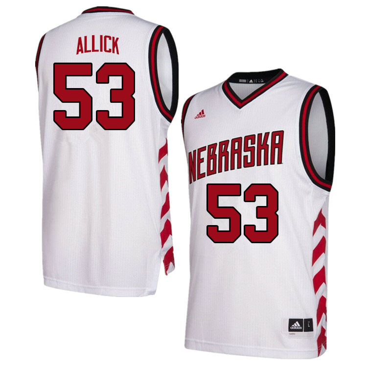 Men #53 Josiah Allick Nebraska Cornhuskers College Basketball Jerseys Stitched Sale-Hardwood